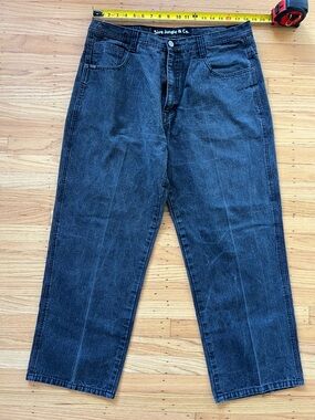 VTG 5ive Jungle Co Baggy Jeans Size 40 Black Denim Y2k Hip Hop Skater Men's